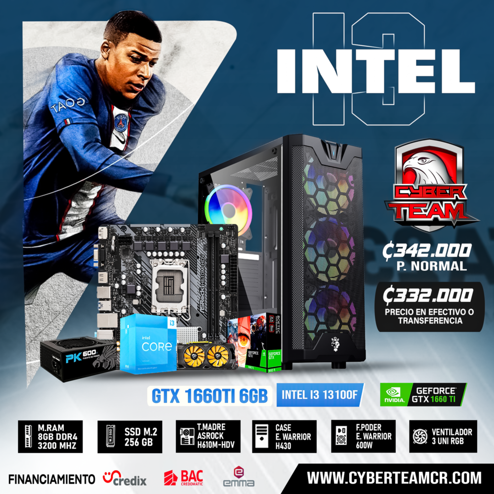 PC GAMING INTEL I3 13100F - GTX 1660TI 6GB