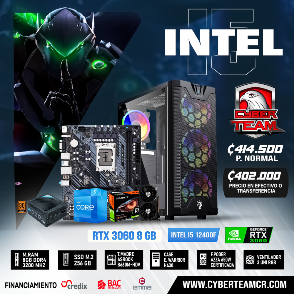 COMPUTADORA INTEL I5 12400F - RTX 3060 8GB