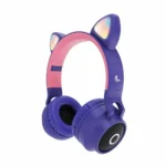 Audifonos morados orejas de gato