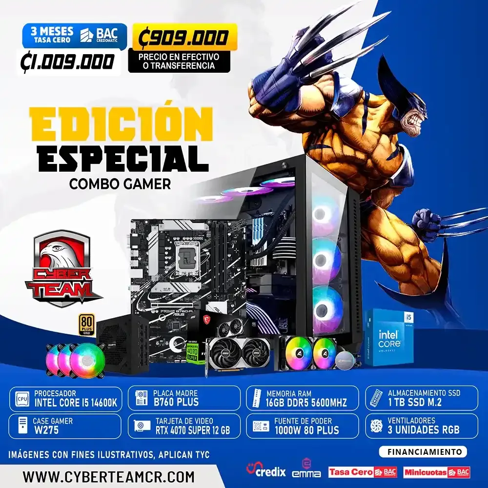 EDICION ESPECIAL INTEL I5 14600K - RTX 4070 12 SUPER 12 GB