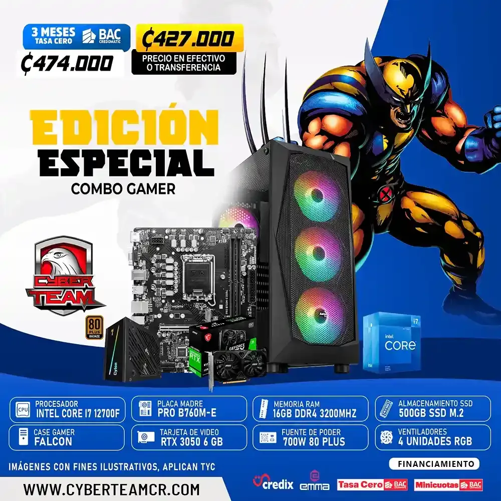 EDICION ESPECIAL INTEL INTEL I7 12700F - RTX 3050 6 GB