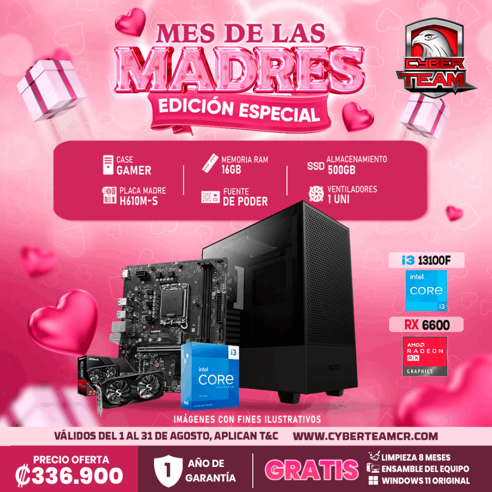 EDICION ESPECIAL PC GAMING INTEL I3 13100F – RX 6600