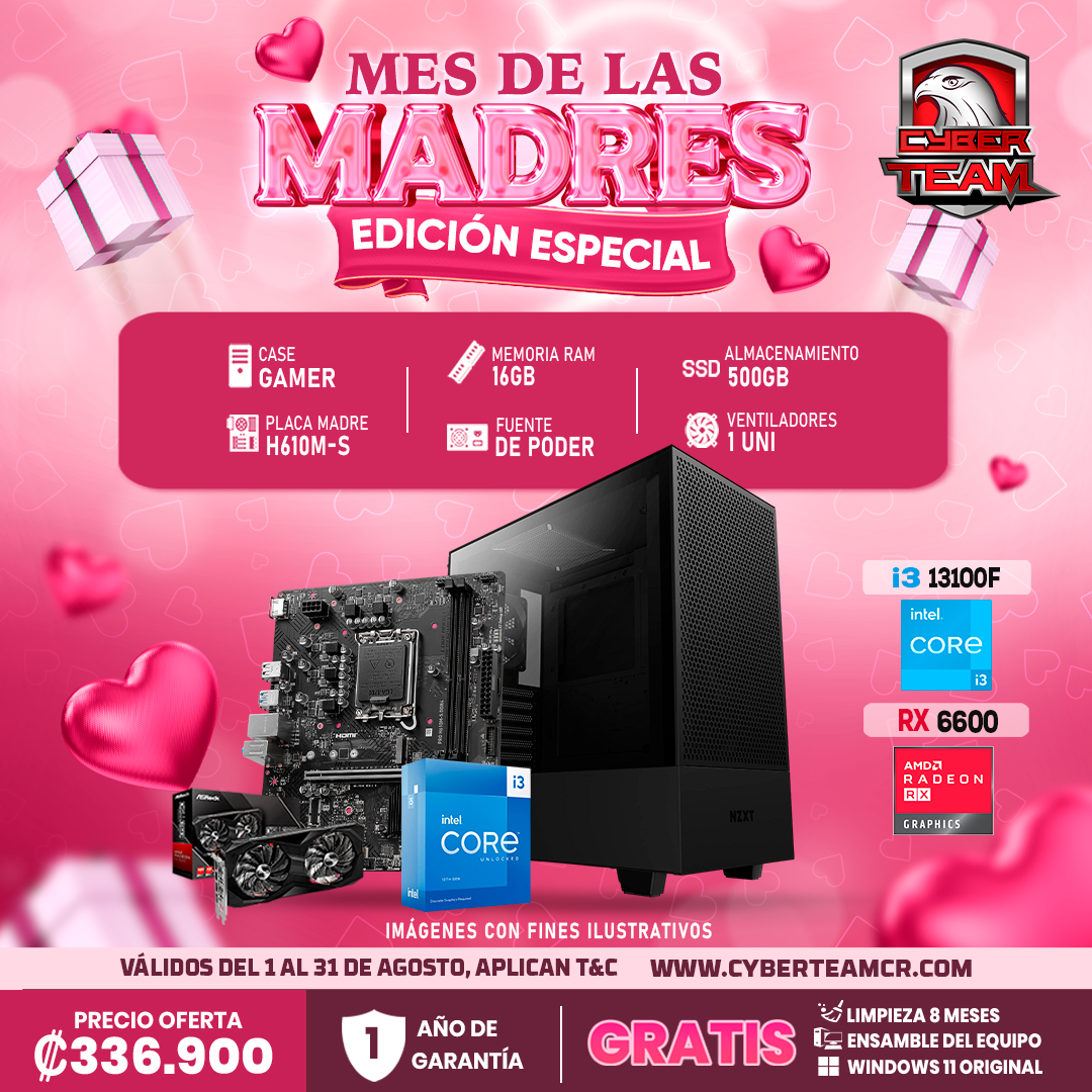 EDICION ESPECIAL PC GAMING INTEL I3 13100F – RX 6600