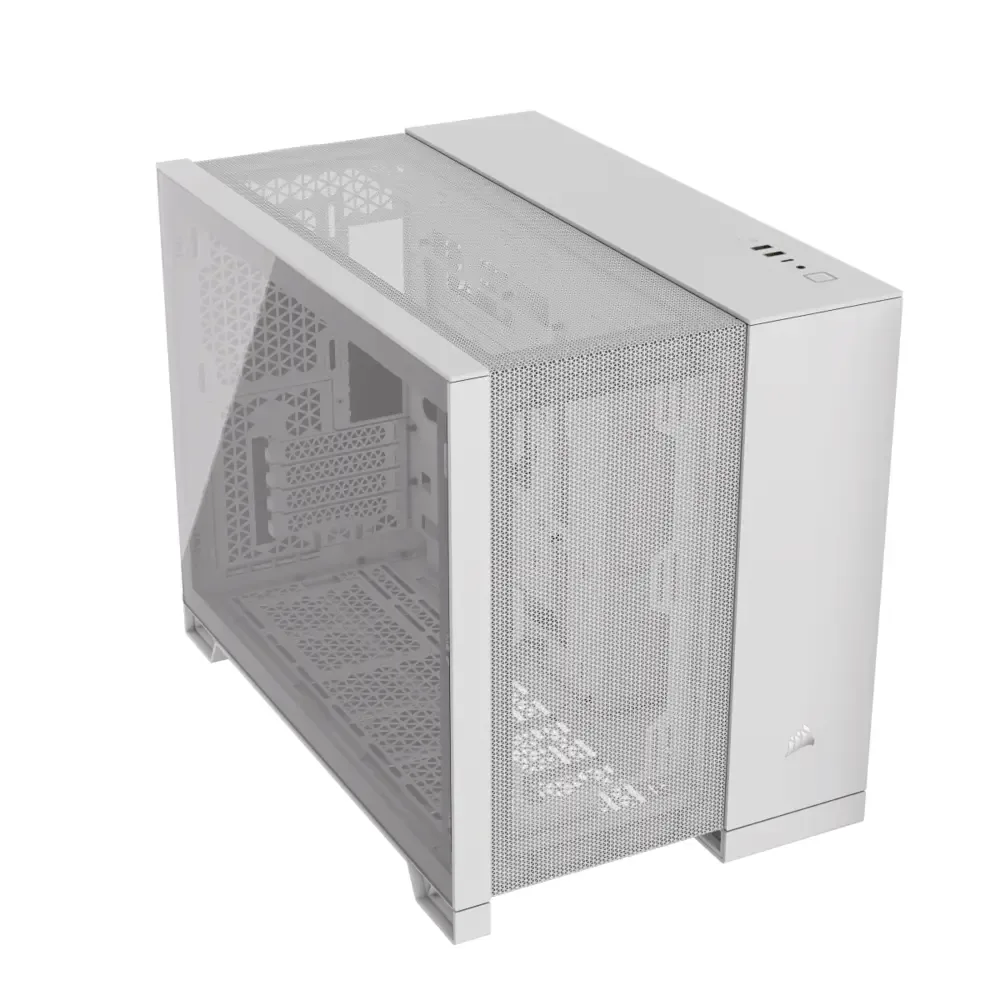 CASE GAMING CORSAIR AIRFLOW DOBLE CAMARA MEDIA TORRE 2500D VIDRIO TEMPLADO WHITE CC-9011264-WW