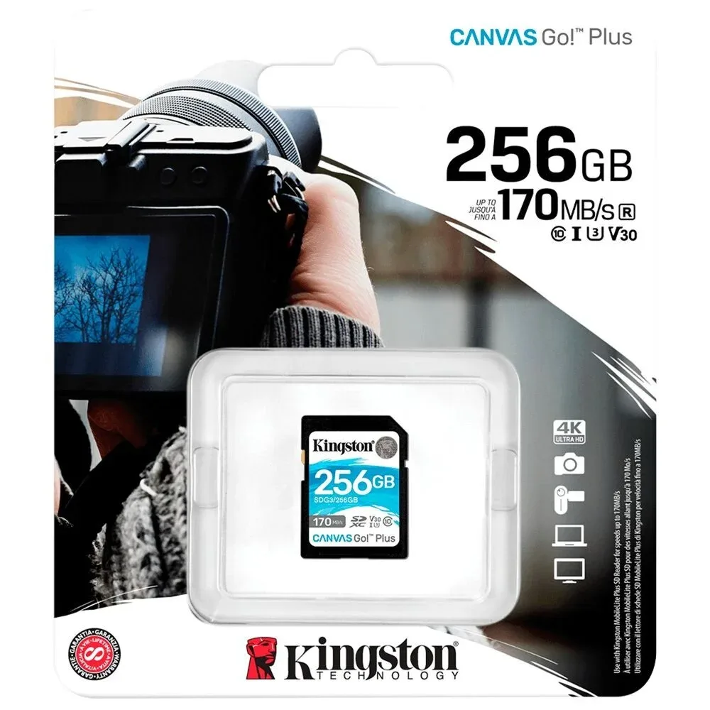 Memoria SD Kingston 256GB Canvas Go Plus 4K