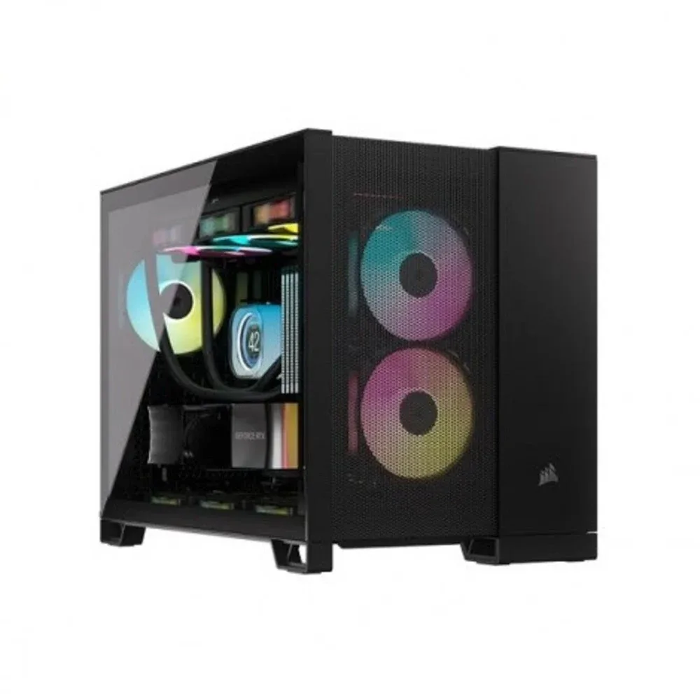 CASE GAMING CORSAIR AIRFLOW DOBLE CAMARA MEDIA TORRE 2500D VIDRIO TEMPLADO BLACK CC-9011263-WW