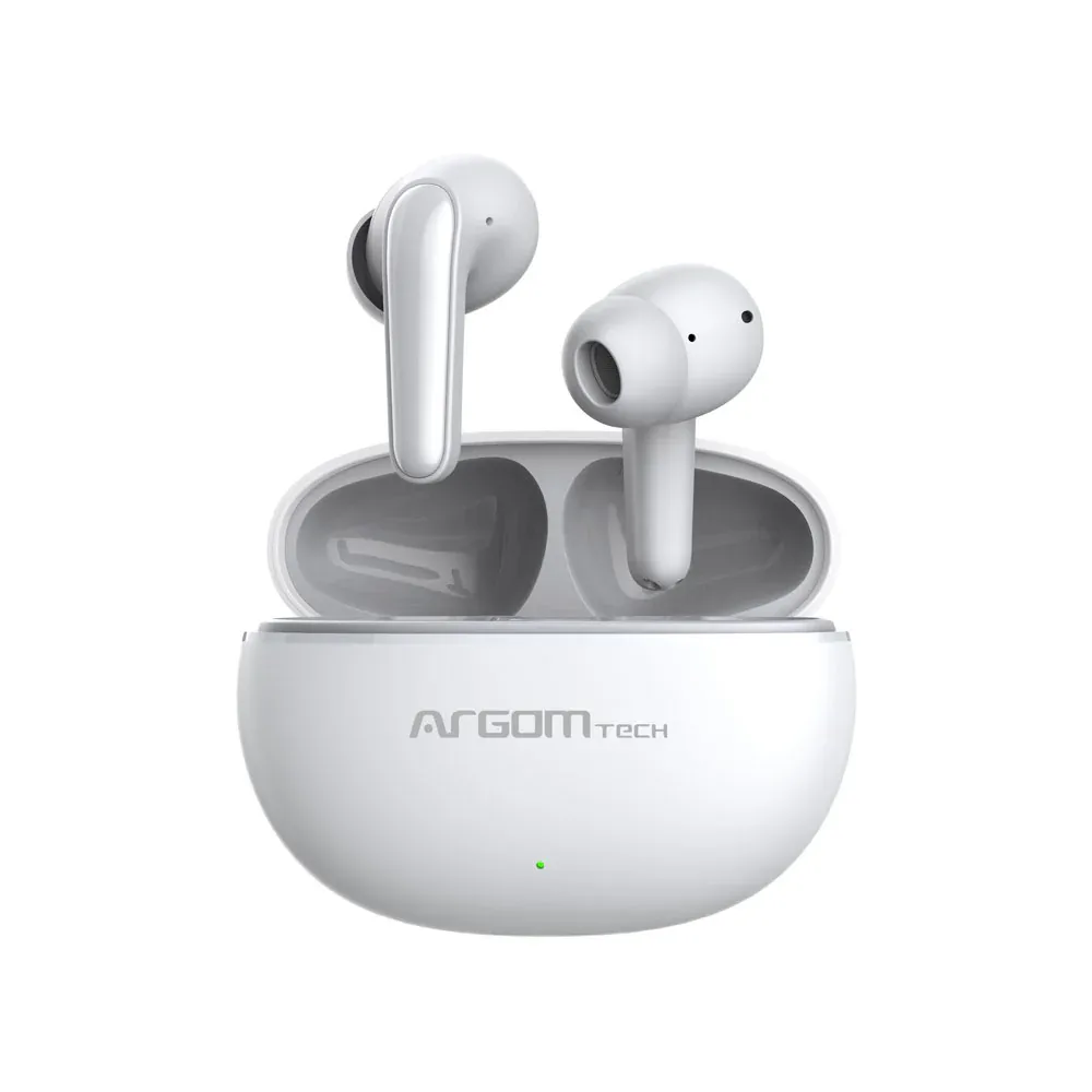 AUDIFONO ARGOM TRUE WIRELESS EARBUDS SKEIPOD E20ENC IPX5 WHITE ARG-HS-5020WT