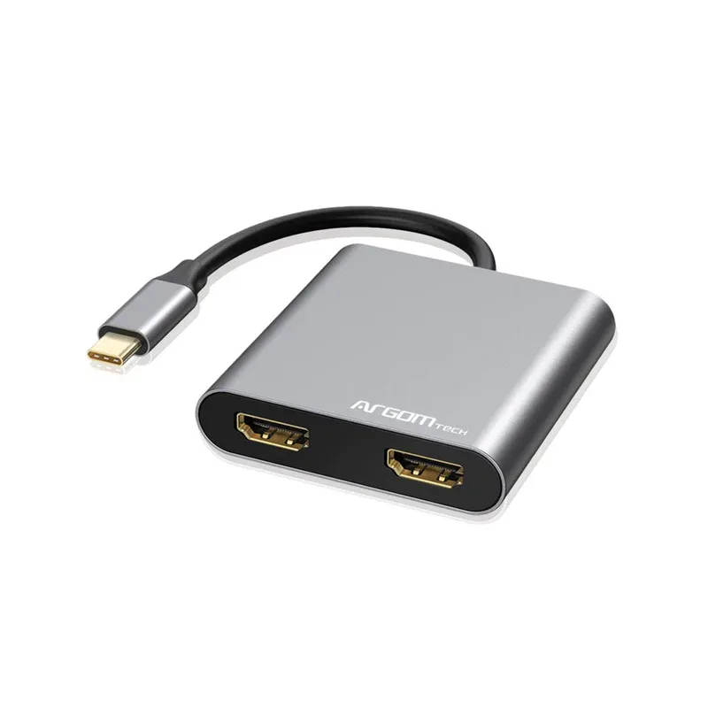 HUB ARGOM 4 IN 1 TYPE-C ONE AXESS 2XHDMI/4KTYPE-C/USB PD ARG-UB-0182