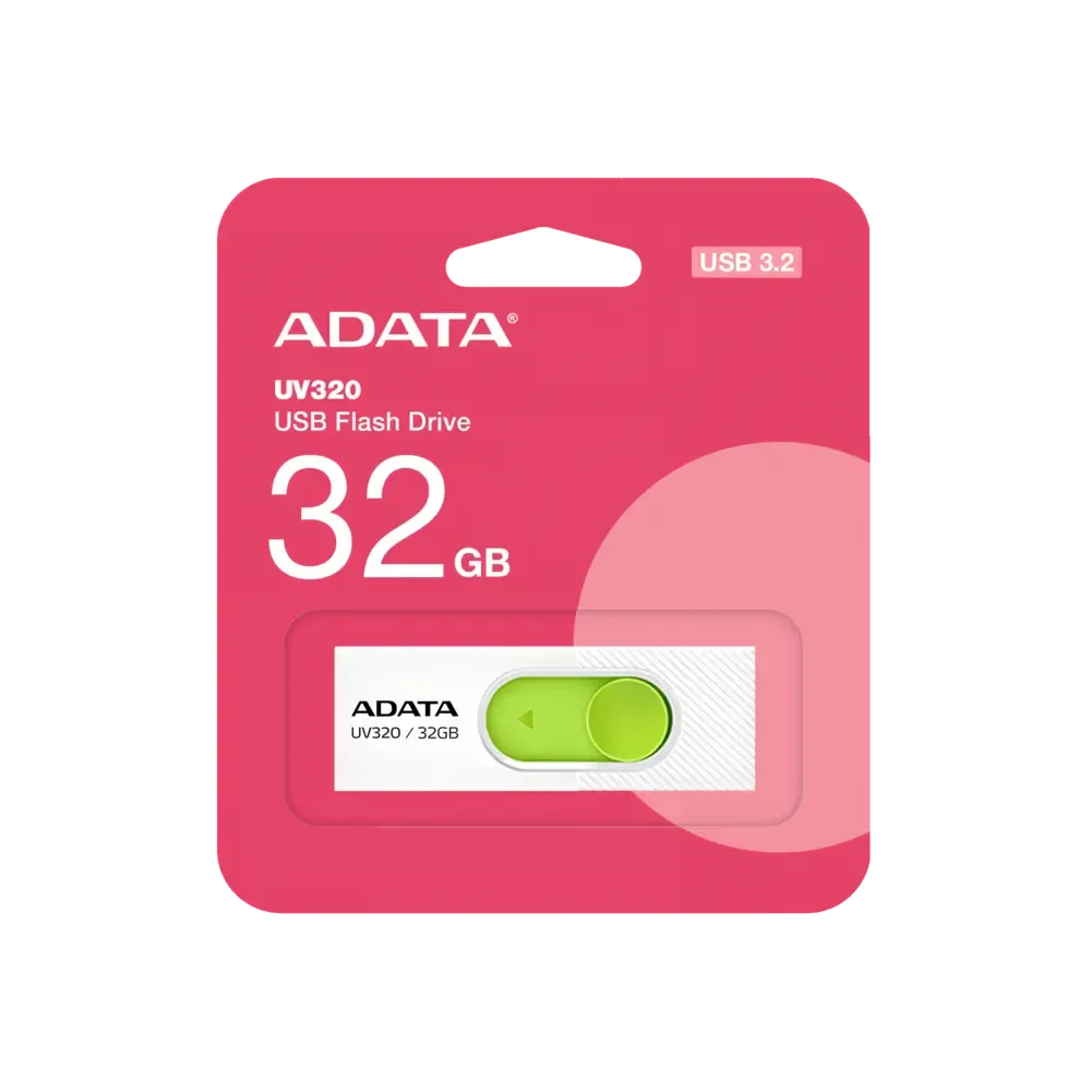 MEMORIA USB 32GB ADATA BLANCO/VERDE AUV320-32G-RWHGN