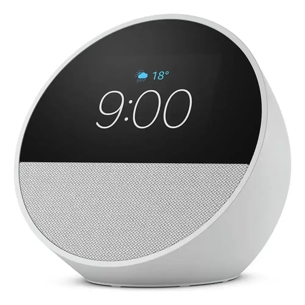 PARLANTE AMAZON ECHO SPOT 2024 CON ALEXA RELOJ CON ALARMA BLANCO B0BFCBKXWLW