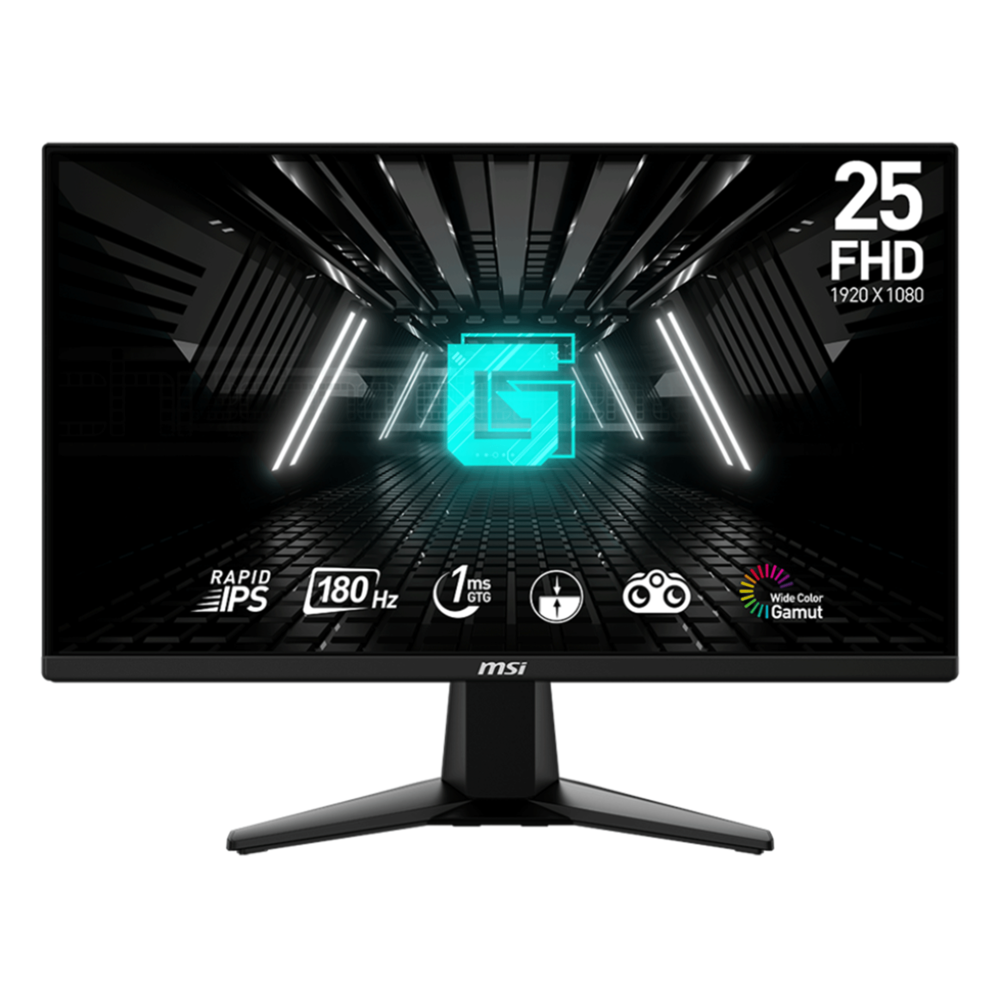 MONITOR 24.5″ MSI G255F 1920 X 1080 180HZ 1MS FREESYNC FHD IPS RAPIDO NEGRO 9S6-3BC01M-001