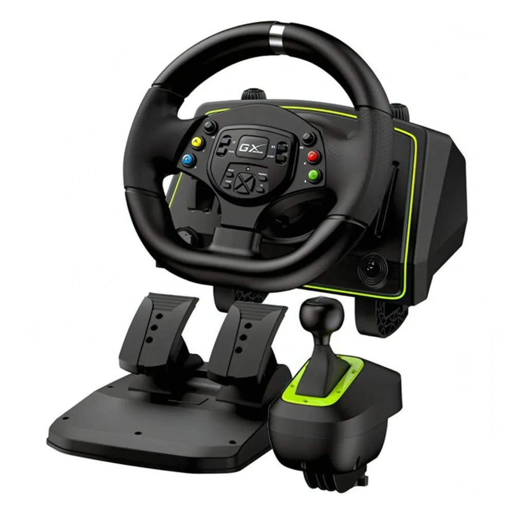 VOLANTE CON PEDALES GENIUS RS2 SPEEDMASTER X2 PARA PC XBOX Y PS NEGRO