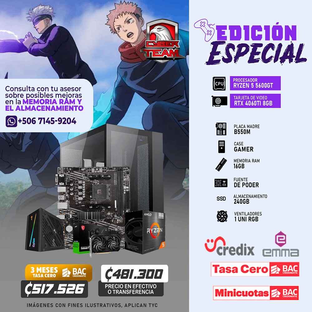 EDICION ESPECIAL PC GAMING RYZEN 5 5600GT RTX 4060TI 8GB