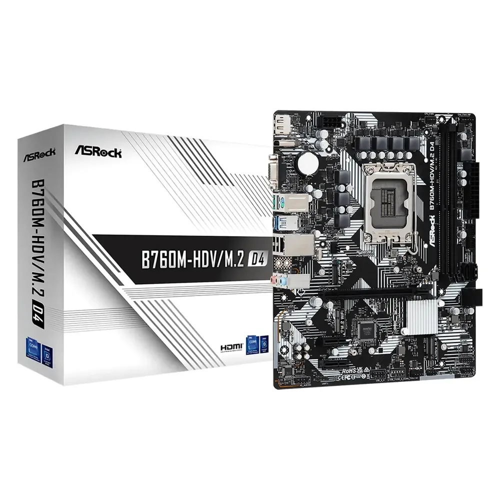 TARJETA MADRE ASROCK B760M-HDV/M.2 D4 DDR4 LGA 1700 90-MXBL40-A0UAYZ