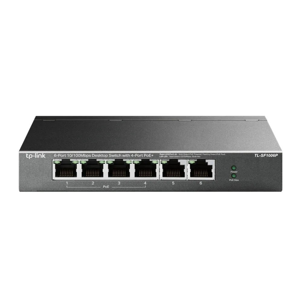 SWITCH TP LINK 6 PUERTOS 10/100 4-Port PoE+ TL-SF1006P(UN)