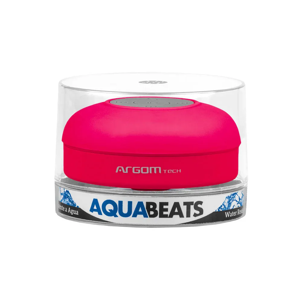 PARLANTE ARGOM AQUABEATS BLUETOOTH A PRUEBA DE AGUA ARGSP2801PK ROSADO