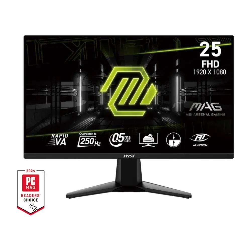 MONITOR 24.5″ MSI MAG 255XFV 1920 X 1080 250HZ 0.5MS RAPID VA NEGRO 9S6-3BC21M-004