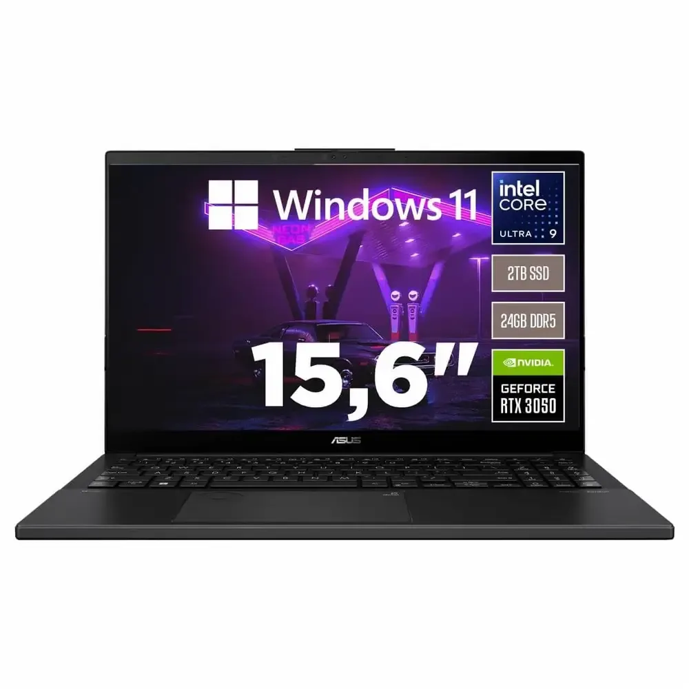 LAPTOP ASUS VIVOBOOK PRO Q543MJ-U93050 15.6″OLED INTEL ULTRA 9 24GB 2TB SSD TV NVIDIA GE FORCE RTX 3050 6GB WIN 11 HOME INGLES NEGRO 90NB13C1-M00070