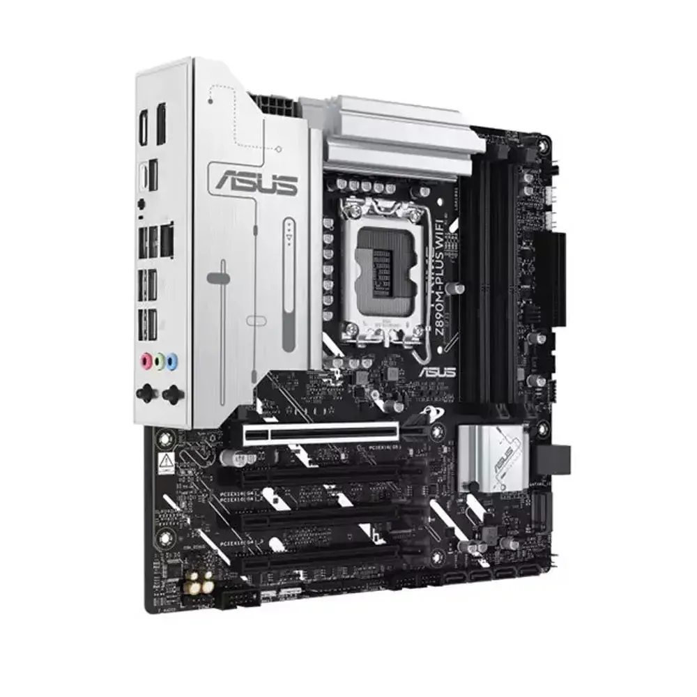 TARJETA MADRE ASUS PRIME Z890M-PLUS WIFI LGA 1851 DDR5 3X M.2 + 4X SATA USB 3.2 WIFI 7 1X PCIE 5.0 AURA SYNC RGB 90MB1J80-M0EAY0 NEGRO/PLATA