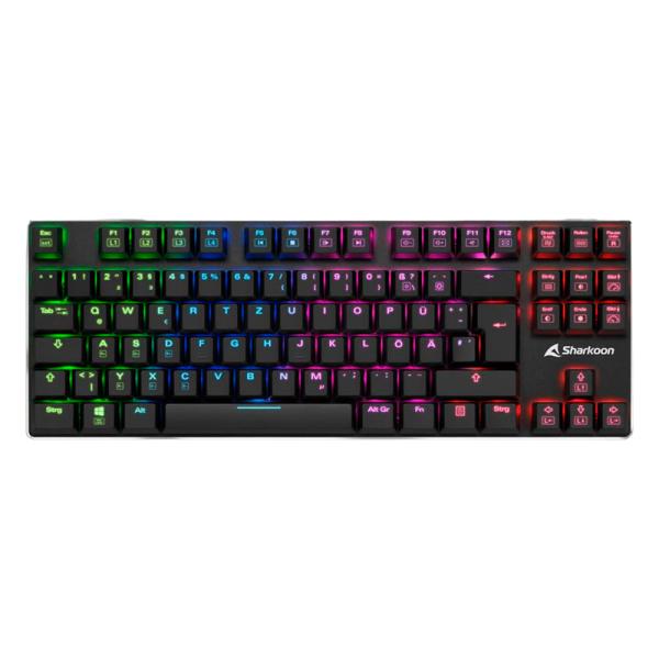 TECLADO GAMING RGB SHARKOON PUREWRITER TKL MECANICO ALAMBRICO INGLES 4044951021529