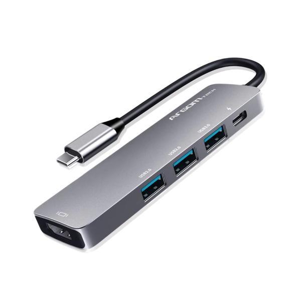 HUB ARGOM 5 IN 1 TYPE-C ONE AXESS HDMI/2XUSB2.0/1XUSB3.0/TYPE-C PD ARG-UB-0185