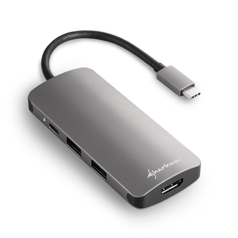 HUB SHARKOON USB 3.0 TYPE C MULTIPORT GRIS 4044951026715