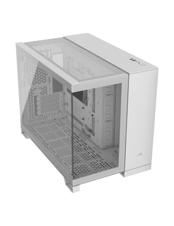 CASE GAMING CORSAIR DOBLE CAMARA MEDIA TORRE 2500X VIDRIO TEMPLADO ICUE LINK RX RGB WHITE CC-9011268-WW