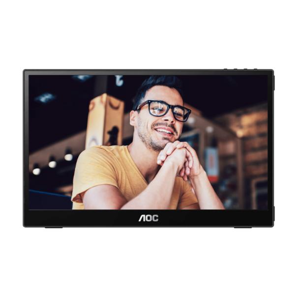 MONITOR 15.6″ AOC 16T3E FHD IPS 1920 X 1080 60HZ PORTABLE CONECTIVIDAD USB-C X 2 NEGRO