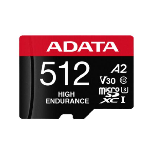 MEMORIA MICRO SDXC 512GB ADATA HIGH ENDURANCE CON ADAPTADOR AUSDX512GUI3V30SHA2-RA1