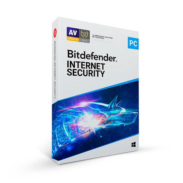 LICENCIA ANTIVIRUS BITDEFENDER INTERNET SECURITY  1+1 PC 1 AÑO