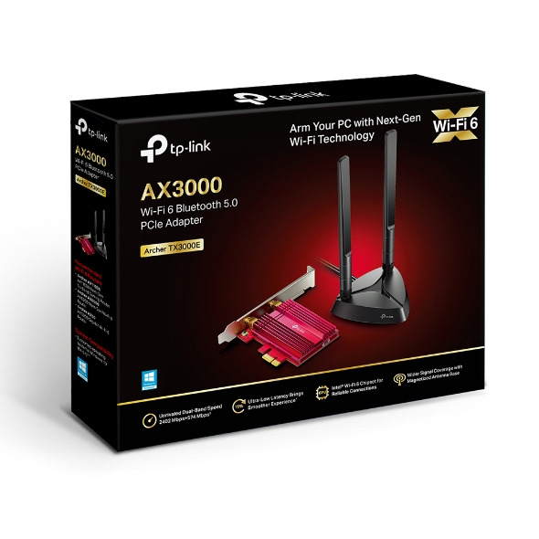 ADAPTADOR TP LINK AX3000 INALAMBRICO BLUETOOTH 5.0 ARCHER TX3000E