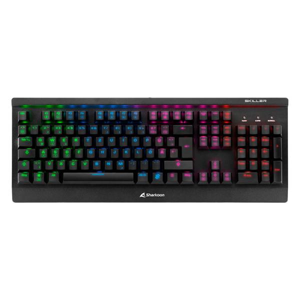 TECLADO GAMING RGB SHARKOON SKILLER SGK3 MECÁNICO ALÁMBRICO INGLÉS 4044951019922