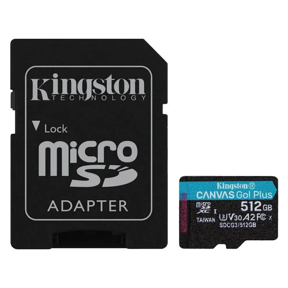 Kingston Canvas Go! Plus – Tarjeta de memoria flash (adaptador microSDXC a SD Incluido) – 512 GB