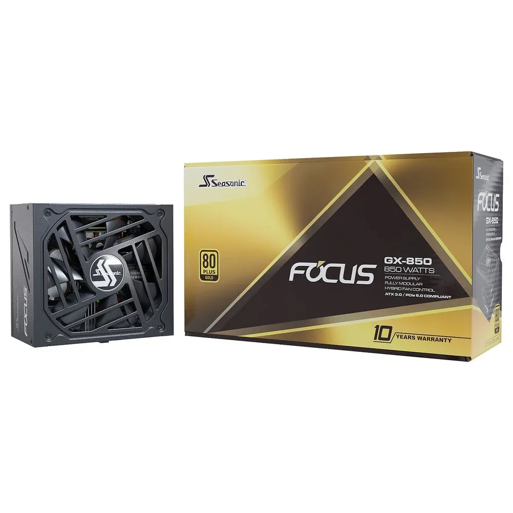 FUENTE DE PODER SEA SONIC 850W 80+GOLD FOCUS GX-850 ATX3.0 BLACK SSR-850FX3