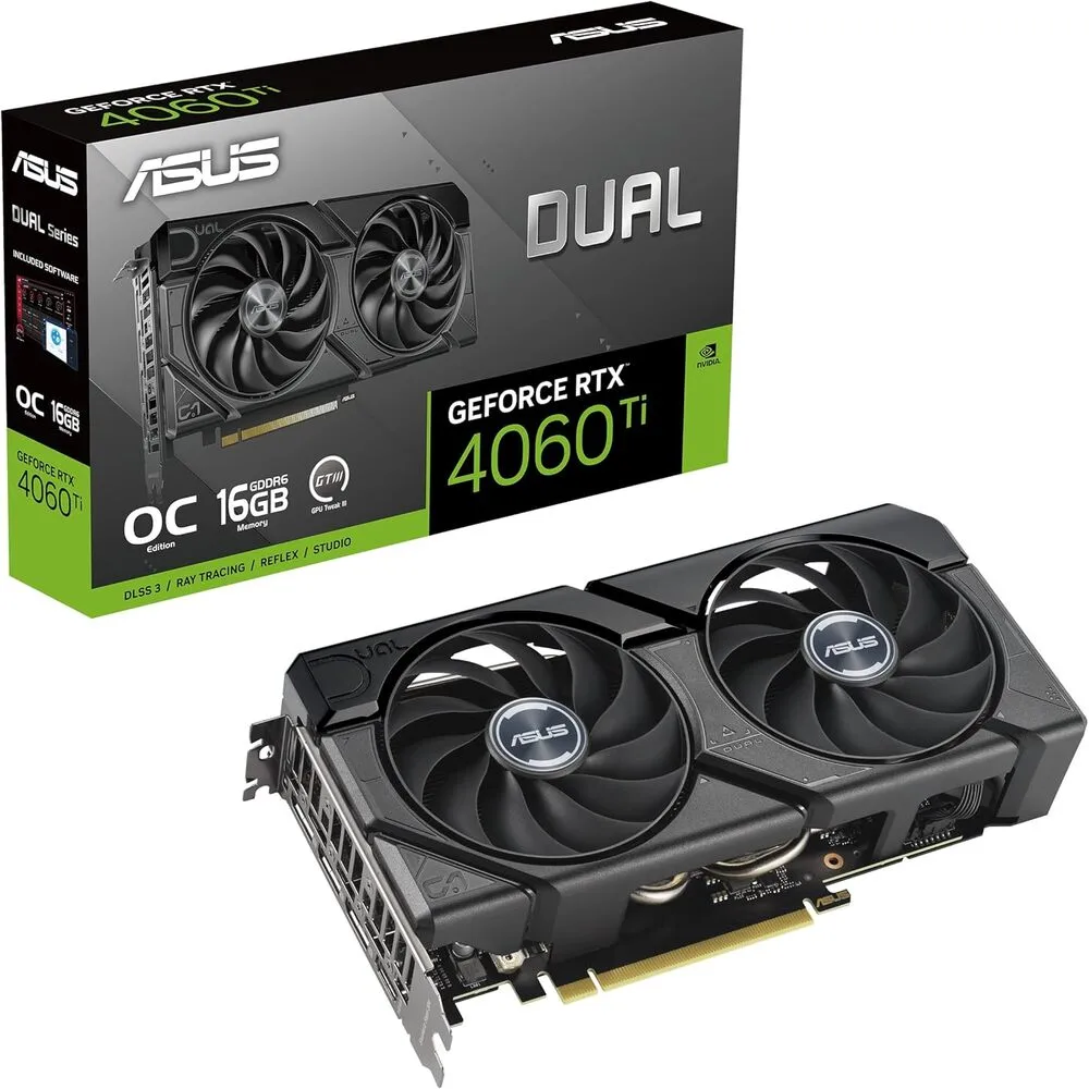 TARJETA DE VIDEO ASUS DUAL RTX4060TI-O16G-EVO 90YV0JH8-M0AA00