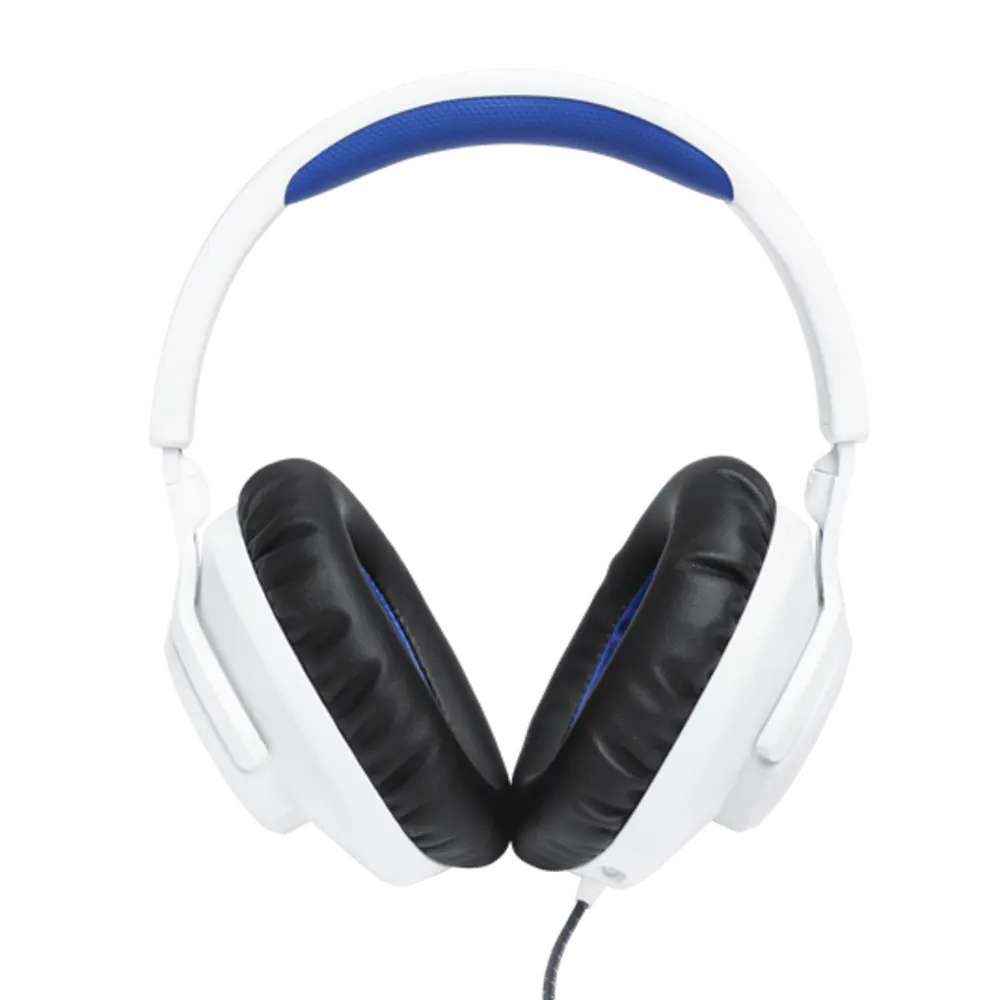 HEADSET ALAMBRICO GAMING JBL QUANTUM 100 PARA PLAYSTATION CON MICROFONO BLANCO Y AZUL JBLQ100PWHTBLUAM