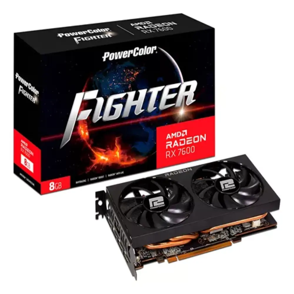 TARJETA DE VIDEO POWERCOLOR RX 7600 8G-F AMD RADEON RX 7600 8GB GDDR6 2655 MHZ