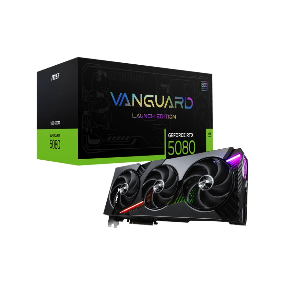 TARJETA DE VIDEO MSI GEFORCE RTX 5080 16G VANGUARD SOC 16GB GDDR7 2745 MHZ 912-V531-032