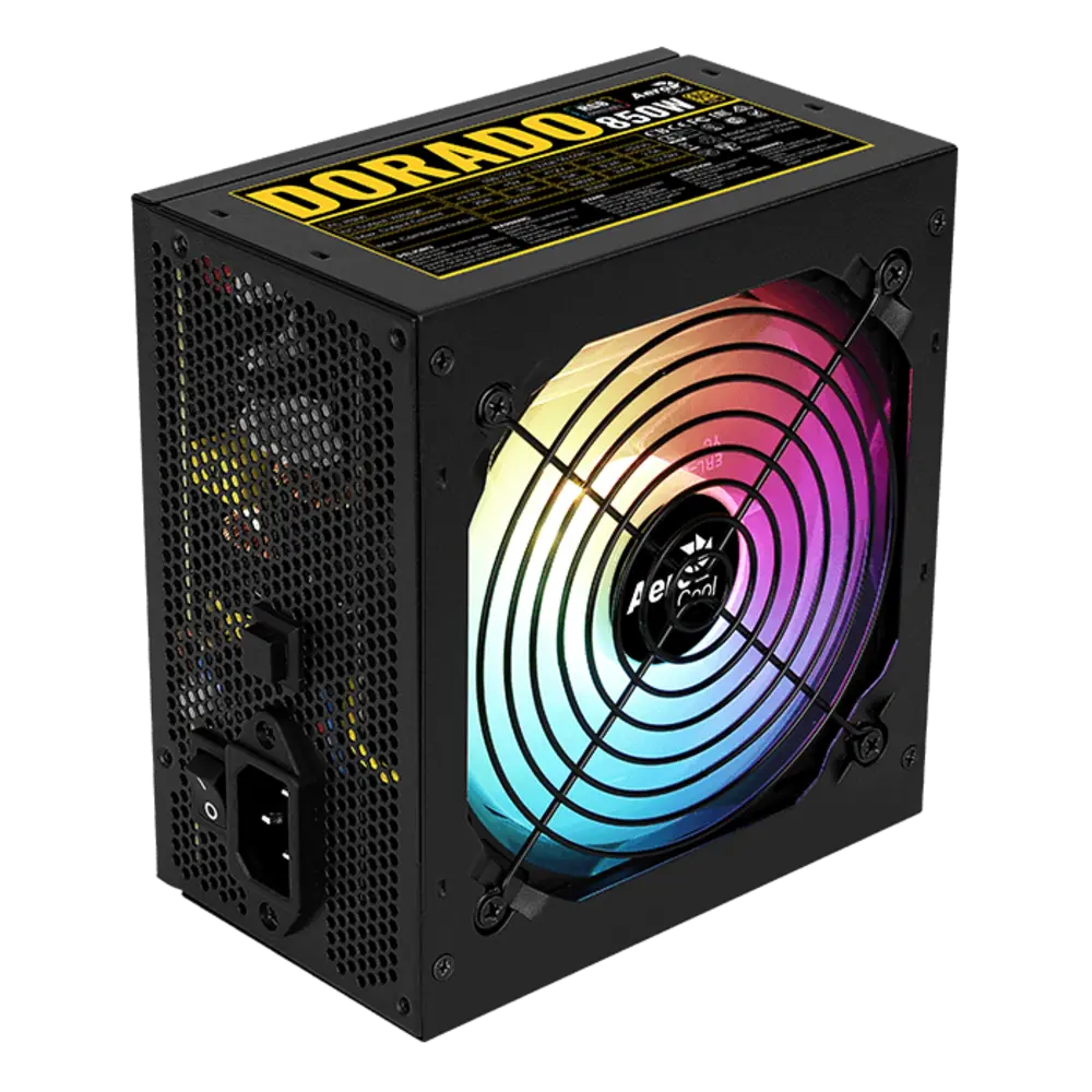 FUENTE DE PODER AEROCOOL DORADO 850W RGB 100-240VAC FULLY RANGE US BOX ACPG-D085FUC.11