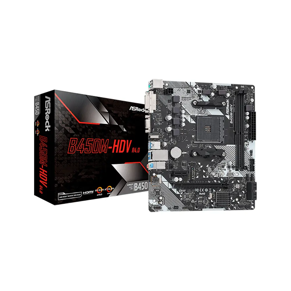 TARJETA MADRE ASROCK B450M-HDV R4.0 AM4