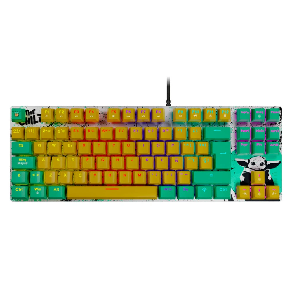 Primus Gaming – Keyboard – Wired – Spanish – USB – Ergonomic Design – Grogu Brown
