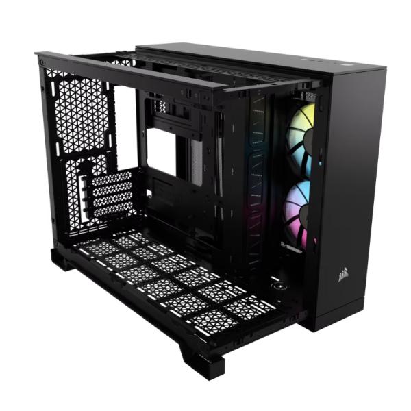 CASE GAMING CORSAIR DOBLE CAMARA MEDIA TORRE 2500X VIDRIO TEMPLADO ICUE LINK RX RGBBLACK CC-9011267-WW