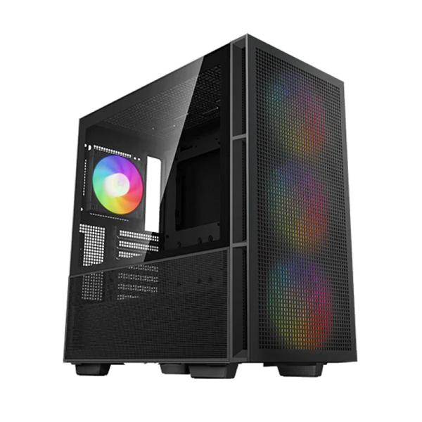 CASE GAMING DEEPCOOL CH560 MEDIA TORRE CON VIDRIO TEMPERADO EN EL LATERAL 3 VENTILADORES ARGB 140MM NEGRO R-CH560-BKAPE4-G1