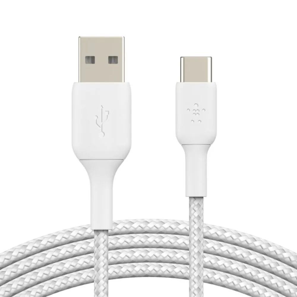 Belkin – Cable Braided – USB-C to USB-A Cable 2M WH