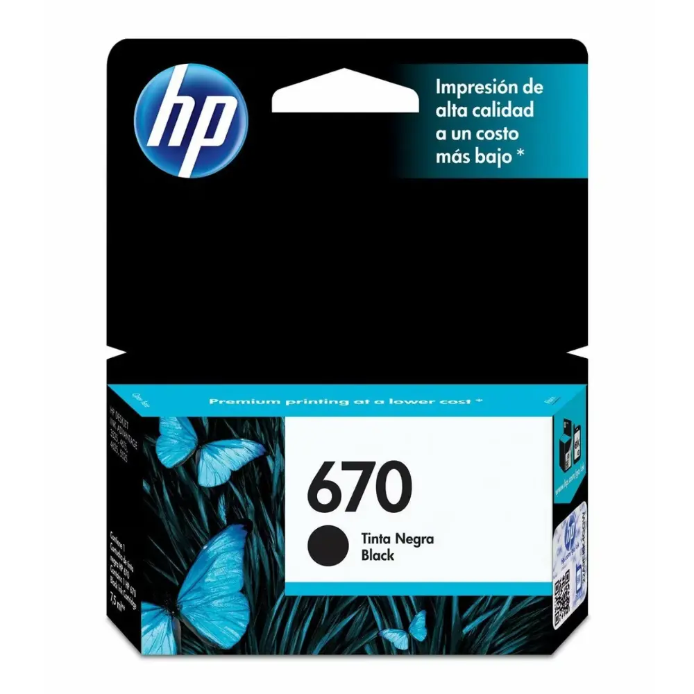 HP 670 – 14 ml – negro – original – Ink Advantage – cartucho de tinta