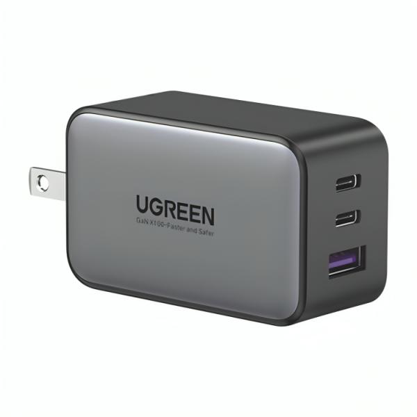 CARGADOR DE PARED UGREEN CD244 2 PUERTOS USB-C Y 1 PUERTO USB-A CARGA RAPIDA 65W 10334