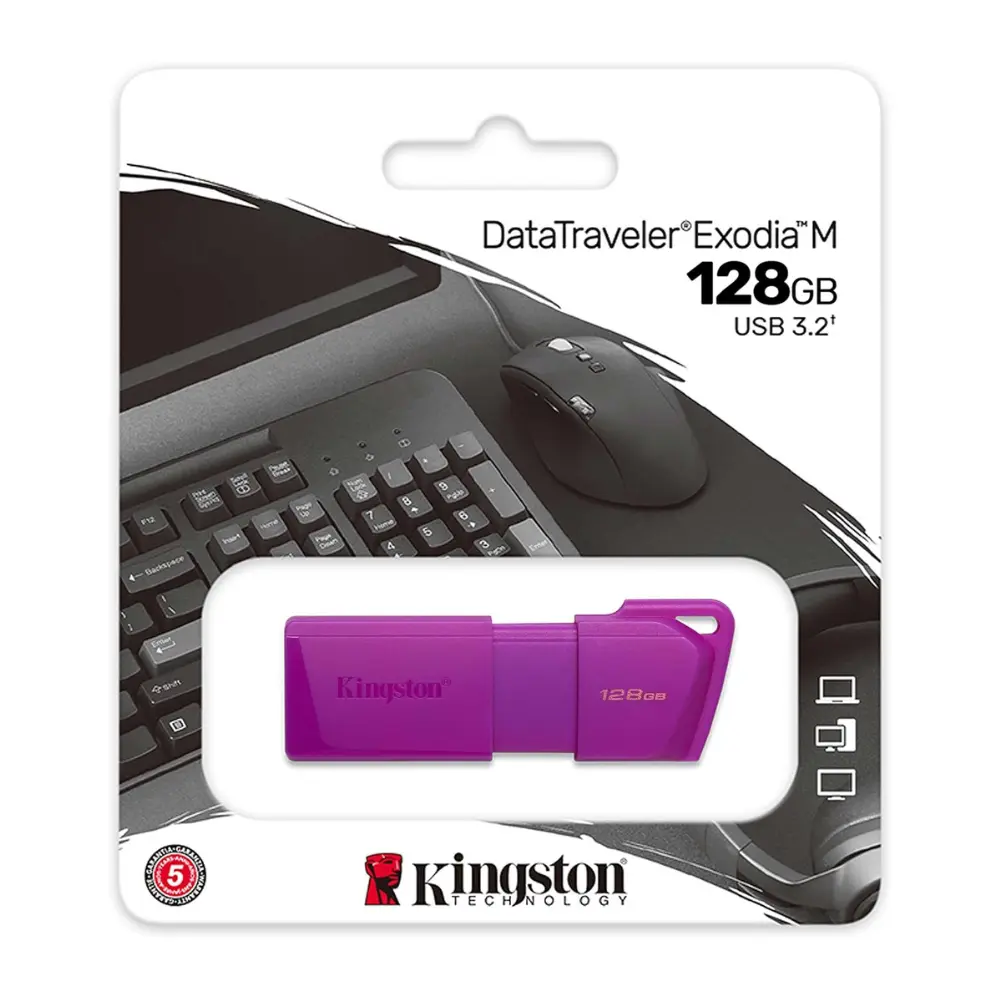 MEMORIA USB KINGSTON 128GB 3.2 DT EXODIA M DTXM NEON PURPLE