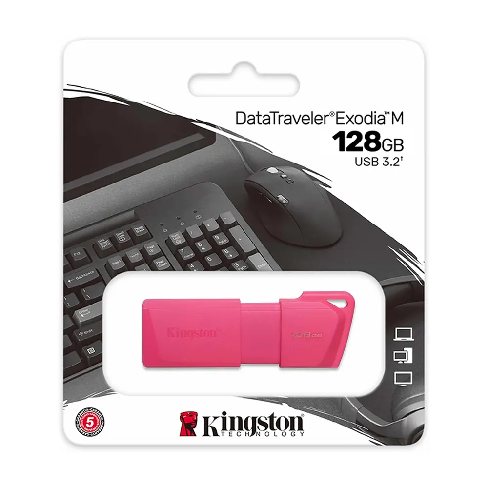 MEMORIA USB KINGSTON 128GB 3.2 DT EXODIA M LATAM DTXM NEON PINK