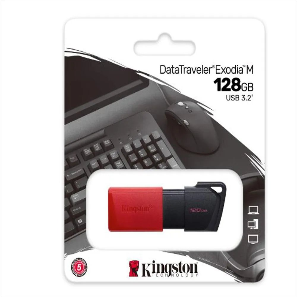 MEMORIA USB KINGSTON 128GB 3.2 DATATRAVELER EXODIA M BLACK