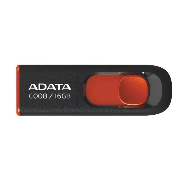 MEMORIA USB 2.0 16GB ADATA  BLACK+RED  AC008-16G-RKD